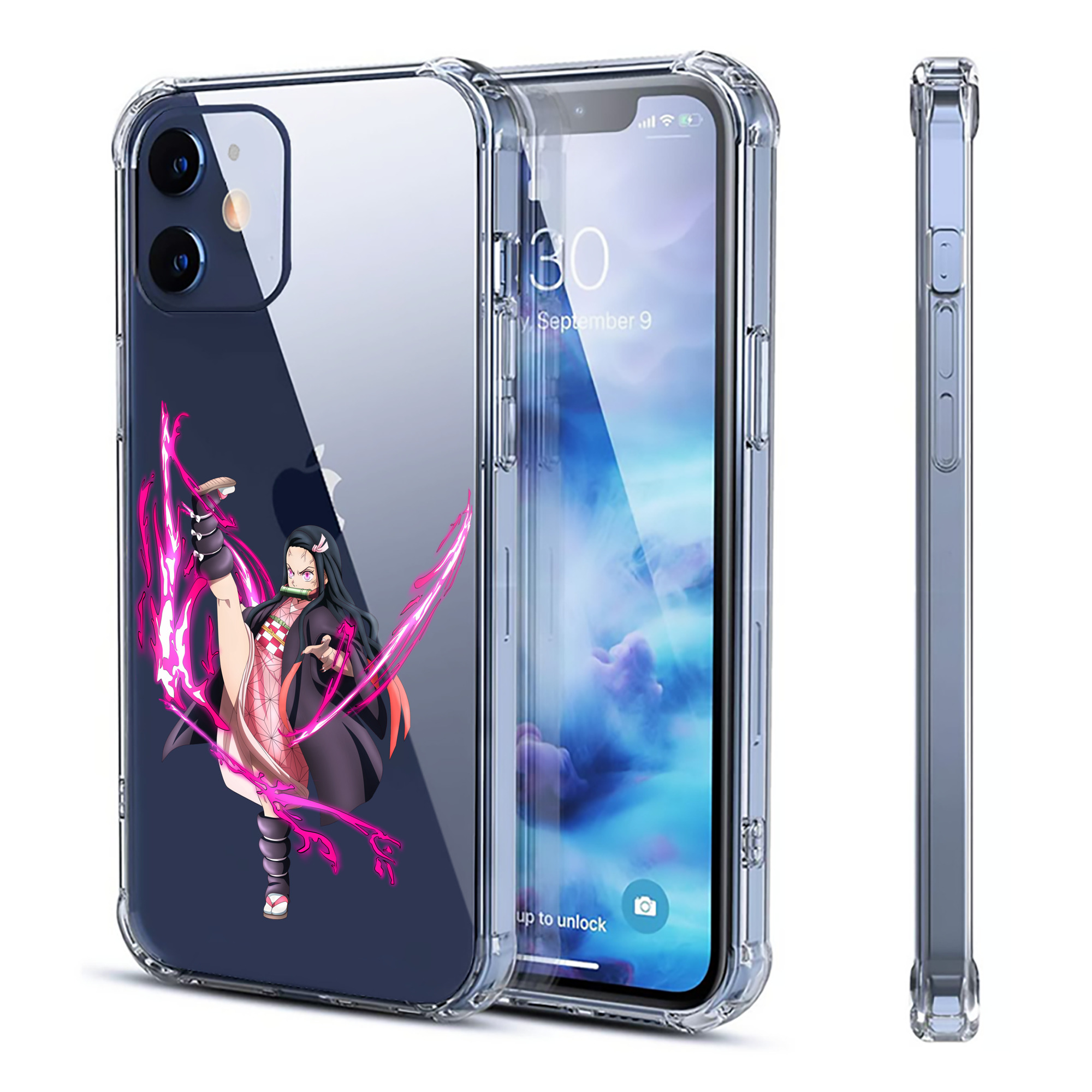 （画像用） 鬼滅の刃（きめつのやいば）竈門 禰󠄀豆子／かまど ねずこ Kamado Nezuko 【iPhone 12シリーズ対応】透明スマホケース（クリアソフトケース）